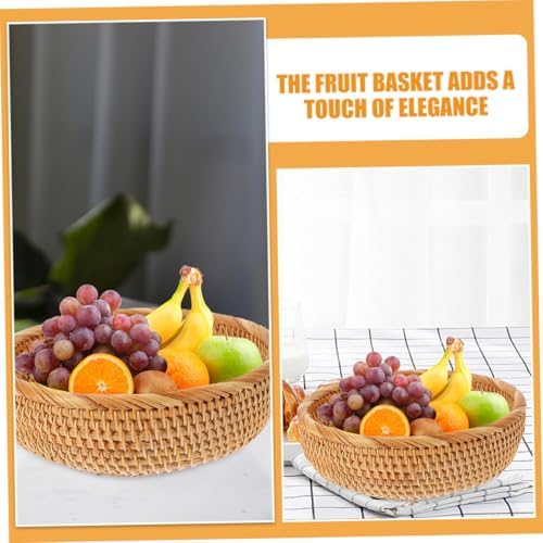 Rattan Woven Storage Basket for Kitchen Countertop Fruit Organizer - Image 4