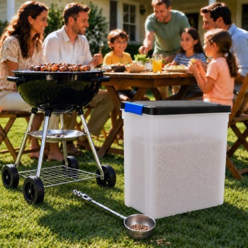 3 Sets Wood Pellet Storage Bin Kit with Scoops - Image 7