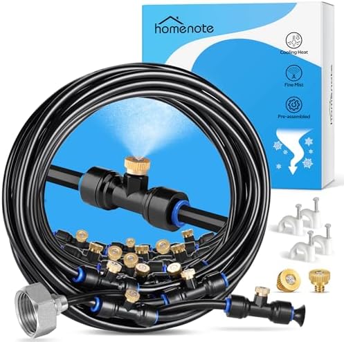 homenote Misting Cooling System, 98FT Pre-Assembled Mister Kit by HOMENOTE