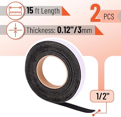 UNCO- Grill Gasket, 1/2"x1/8", 15 ft, 2 Pack, Smoker Gasket Sealer - Image 2