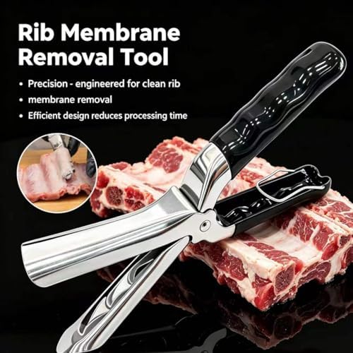 New Upgrade Rib Membrane Remover Stainless Steel Tool Kit, Ergonomic Handle for Easy Prep,Dishwasher Safe BBQ Accessory for Grilling and Cooking (Type-B) - Image 6