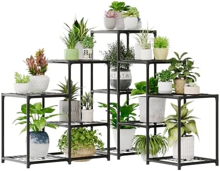 Bamworld Corner Plant Stand Indoor Metal Plant Shelf 5-Tier by Bamworld