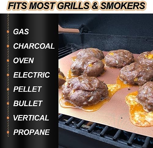UBeesize 6-Pack Copper Grill Mats, Non-Stick Reusable BBQ Grilling Mat - Image 6