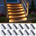 NIORSUN Solar Step Lights 12 Pack - Outdoor Stair Lights with 3000K Warm White & 6000K Cool Daylight, IP67 Waterproof, Auto On/Off, Super Bright for Deck, Patio, Steps by NIORSUN