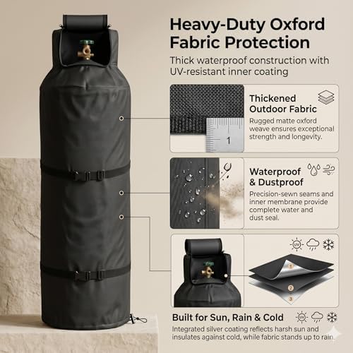 100 lb Propane Tank Cover Waterproof RV Patio Garage Heavy-Duty Tank Guard - Image 3