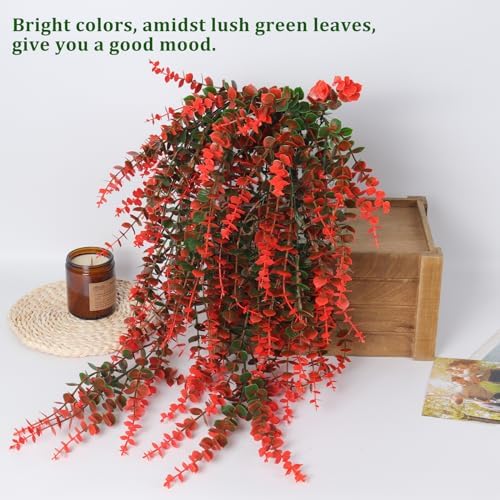 RECUTMS Artificial Monkey Hanging Plants Faux Draping Trailing Greenery 3Pc - Image 4
