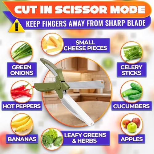 2 in 1 Kitchen Scissors for Food with Cutting Board, Safety Lock - Image 5