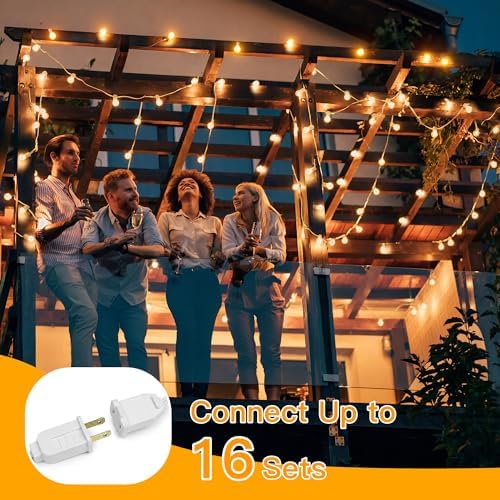 Ollny Outdoor String Lights, 50FT LED Patio Lights Waterproof White Wire - Image 5