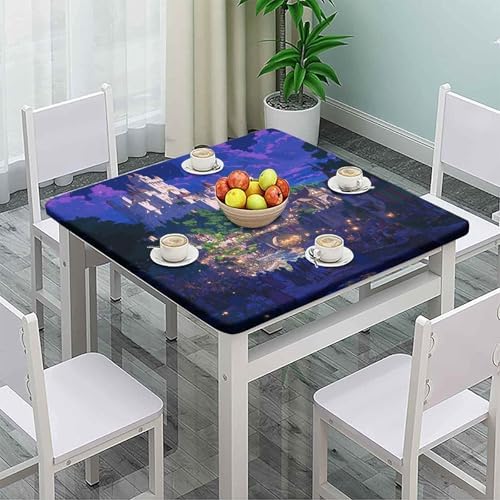 Fit Tablecoth, Medieval Fantasy Pattern Printed on Stain Resistant Outdoor Prep Table Cover, Perfect for Everyday Use Home Decor, Fit for 42" x 42" Square Tables - Image 2
