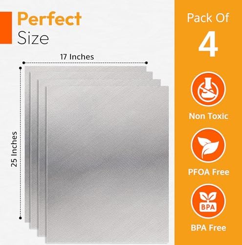 Oven Liners for Bottom of Oven - 17"x 25" Large Heavy Duty Non-Stick 4 Pack - Image 3
