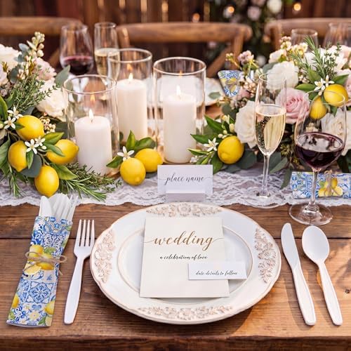 200 Pcs Capri Lemon Party Supplies for 50 Guests Disposable Set - Image 3