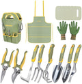 Green Garden Tools Set 12-Piece, Gardening Gifts for Women Men by iHansee