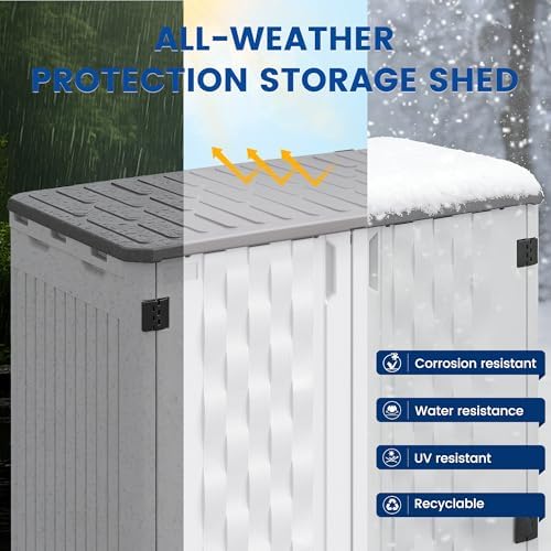UDPATIO 34 Cu.Ft Resin Storage Shed,Horizontal Outdoor Shed,White - Image 4