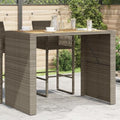 Garden Bar Table Grey Acacia Wood Patio Deck, Dining-Table, Outdoor Kitchen Exteriors, Outside Mesa- by Unknown