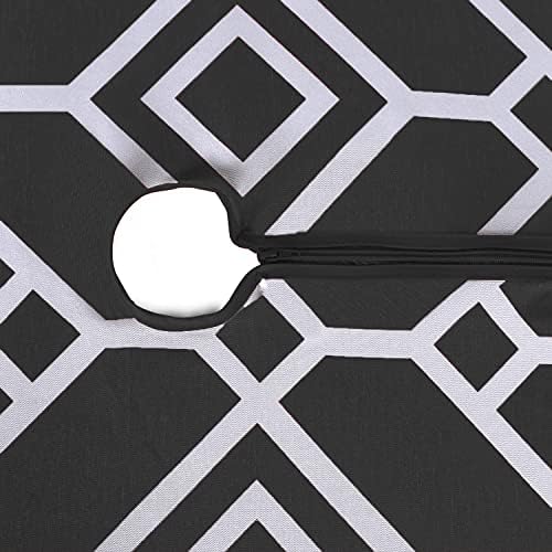 LUSHVIDA Moroccan Round Outdoor Tablecloth with Umbrella Hole 60 Inch Black - Image 6