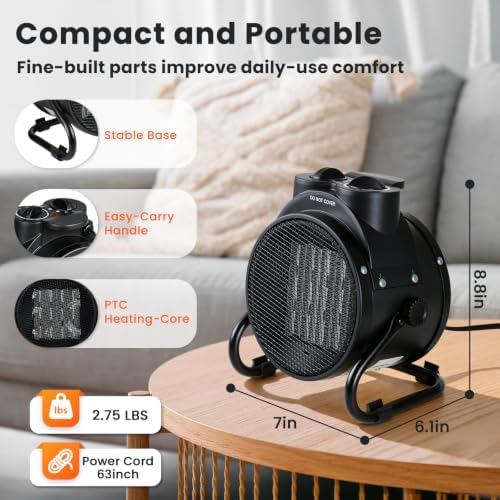 Outdoor Heater for Patio, 1500W PTC Ceramic Electric Space Heater - Image 2