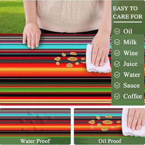 CAPSCEOLL Picnic Table Cover with Bench Covers 5ft - Colorful Stripes - Image 3