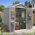 Aoxun 6x4 FT Outdoor Storage Shed, Outdoor Resin Shed with Floor, Gray by Aoxun
