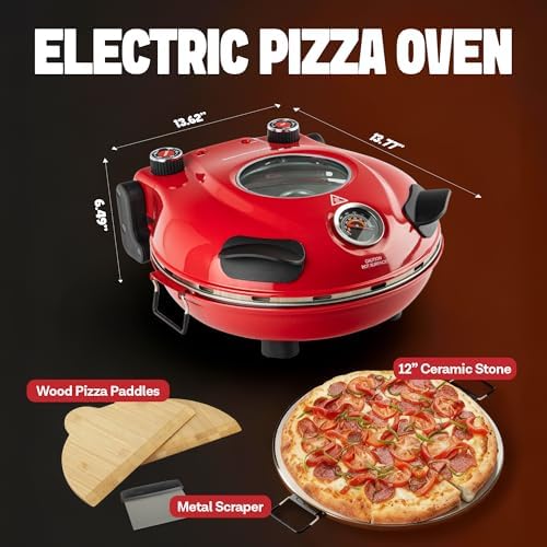 PIEZANO Crispy Crust Pizza Oven by Granitestone – 12 Inch Electric Pizza Oven Indoor Countertop Maker with Ceramic Stone Heats up to 800˚F for Delicious Stone Baked Pizzeria Style Pizza at Home - Image 6