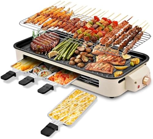 Pukomc Electric Indoor Grill,2 in 1 Indoor Grills for Kitchen by Pukomc