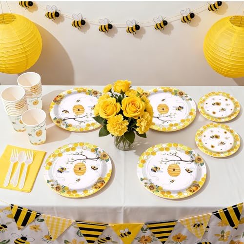 168 Pcs Bee Birthday Party Decoration Serves 24 ﻿ - Image 5