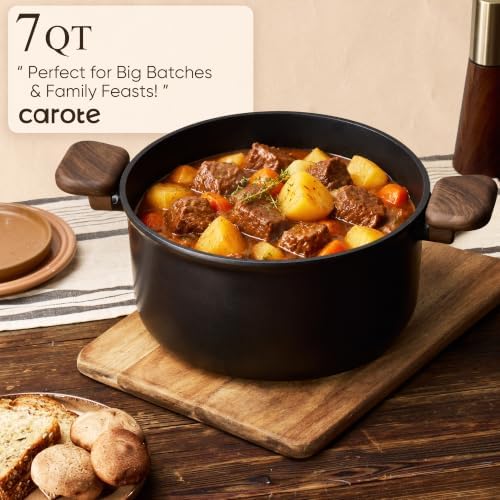CAROTE 33pcs Pots and Pans Set Non Stick, Detachable Handle Cookware, Black - Image 6