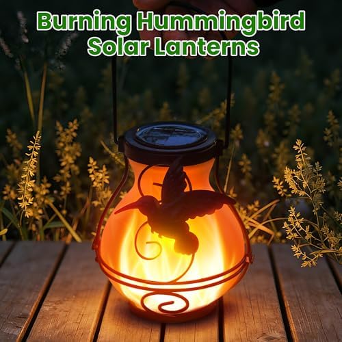 Solar Lanterns Outdoor Waterproof Hummingbird Hanging Solar Lantern - Image 2