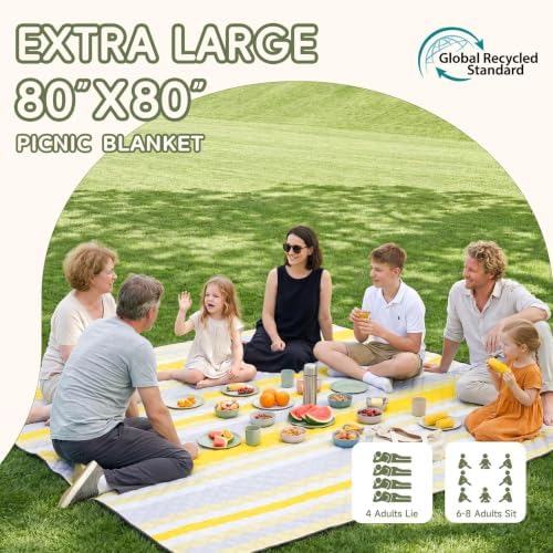 Genovega Waterproof Beach Blanket Picnic Outdoor Mat Rug Extra Large Portable Umbrella Wagon Folding Pop Tent Sun Shelter Shade Canopy Ball Cart Cool Cabana Anchor Fan Mesh Bag Tote Toallas Manta - Image 2