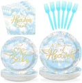 96Pcs A Little Piece of Heaven Baby Shower Party Supplies Serves 24 by Greencian