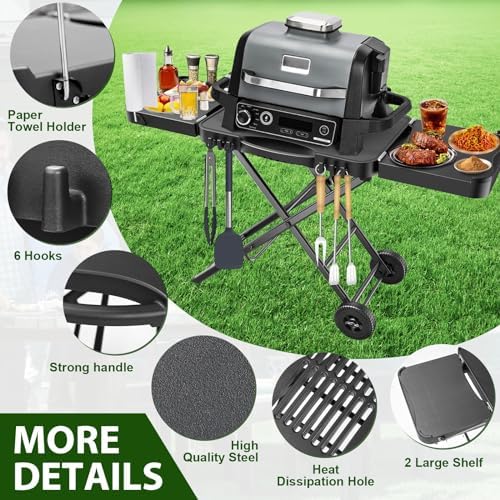 51" Grill Table Stand with Wheels for Ninja Woodfire - Image 3