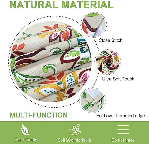ColorBird Vinyl Tablecloths for Rectangle Tables, 60×84 inch Patio Tablecloth with Umbrella Hole Rectangle Red Bosemia Flower Plastic Table Cloth for Patio Garden Tabletop - Image 4