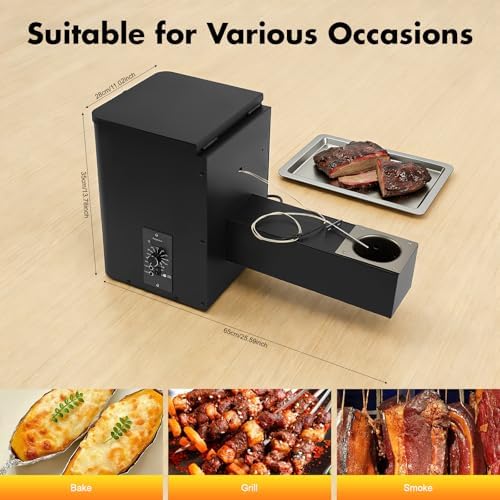 Pellet Smoker Pellet Hopper Assembly Kit, Electric Wood Pellet Smoker Grill Part with Digital Temperature Controller, for BBQ Smoke Bake Roast, 180℉- 500℉ Adjustment - Image 2