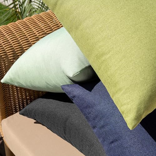 MIULEE Decorative Outdoor Pillow Covers Euro Waterproof 26x26 Navy - Image 6