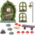 Fairy Door and Windows for Trees Mini Fairy Garden Accessories Outdoor Kit by Unknown