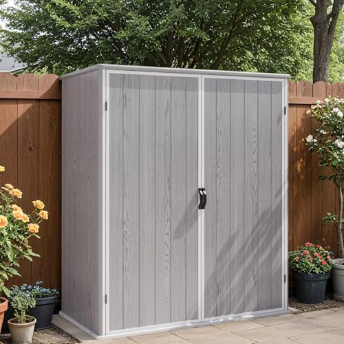 Patiowell 5X3 FT Plastic Outdoor Storage Shed with Floor, Resin Garden Shed by Patiowell