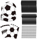 Autumn Football Games Party Supplies Set,Disposable Tableware Kit - 20 Plates, 20 Soccer Printed Napkins, 20 Forks & Knives, 20 Soccer Printed Straws, Essential for Watching Games & Gatherings(20sets) by Unknown