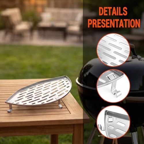 Warming Cooking Rack for Weber Charcoal Grill,Char-Broil and Ceramic Grills Like Large Big Green Egg,Kamado Joe Classic,Pit Boss K22,Louisiana K22,Movable Grill Rack for Weber Kettle Grill Accessories - Image 6