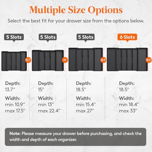 Lifewit Utensil Organizer for Kitchen Drawers, Expandable Utensil Tray - Image 2