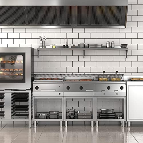 Garvee 12 in x 72 in Stainless Steel Shelf NSF Certified Appliance & Equipment Metal Shelving Mount Shelf with Backsplash for Kitchen, Restaurant, Garage, Laundry, Utility Room - Image 2