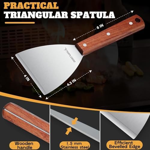 PURPLEBIRD Smash Burger Press Kit 3PCS Set, Stainless Griddle Spatulas Set - Image 4
