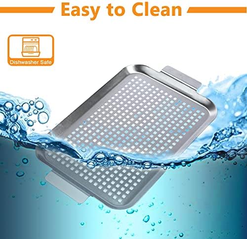 Grill Pan Set of 2, BBQ Grill Topper for Outdoor Grill, Middle - Image 5