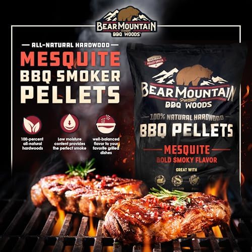 Bear Mountain 2-Pack Mesquite BBQ Wood Pellets for Smoker and Grill, 20 lb Bag - All-Natural Hardwood for Outdoor Barbecue Smoking and Grilling with Bold Smoke Flavor - Image 2
