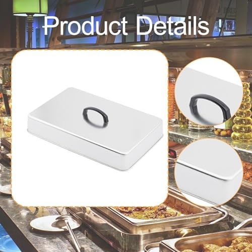 Grill Lid Steaming Food Cover Cooking Dome Rectangular Grilling Dome Burger Cover for Commercial BBQ Flat Top Griddle Patties, 43.5x28.3x6.6cm - Image 5