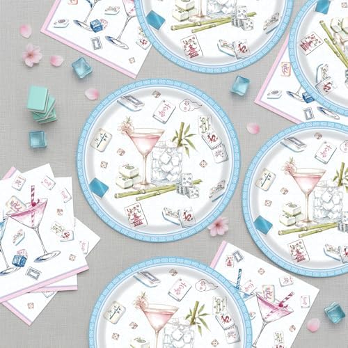 40pcs Mahjong Party Supplies Mahjong Plates and Napkins for Family Birthday, Game Night, Mahjong Night Party Decorations,Suitable for 20 Guests - Image 5