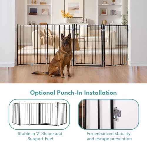 No Pawblems Freestanding Dog Gate with Door for Indoor & Outdoor, 36'' Tall - Image 4