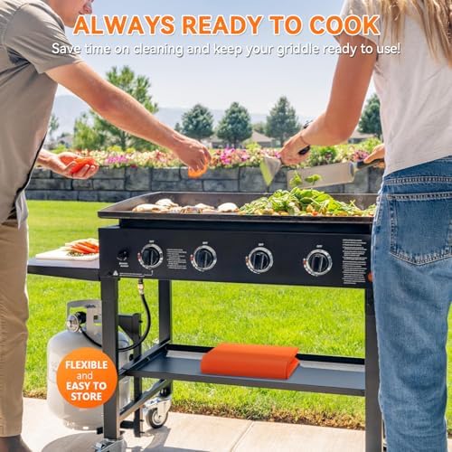 Silicone Griddle Mat Cover for Blackstone - 28 Inch Full-Edge Coverage Magnetic Silicone Grill Cover, Heavy Duty Food Grade Griddle Protective Mat, Keep Your Grill Clean and Rust-Free - Image 7