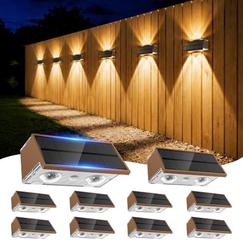 Solar Fence Lights Outdoor, 10 Pack Fence Solar Lights Waterproof by Unknown