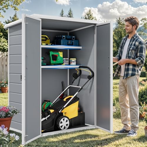 DWVO Outdoor Tall Storage Shed 50 Cuft with 2 Shelves and Floor - Image 6