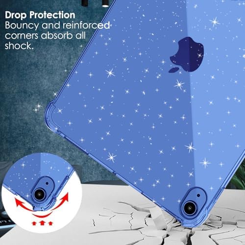 Clear Glitter Blue Case for iPad A16 11th/10th Gen 11/10.9" 2025/22 - Image 4
