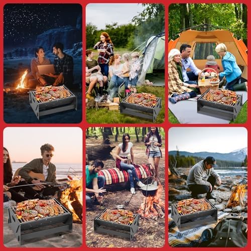 15.9" Foldable Portable Camping Charcoal Grill - Image 3